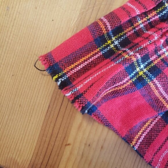 Baby Girl Vintage Red Plaid Dress Holiday 80s 70s Cottagecore Boho Christmas - Picture 5 of 9